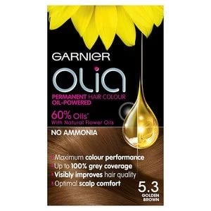 Image of Garnier Olia 5.3 Golden Brown Permanent Hair Dye Brunette