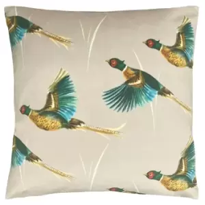 Image of Country Flying Pheasants Cushion Mink, Mink / 43 x 43cm / Polyester Filled