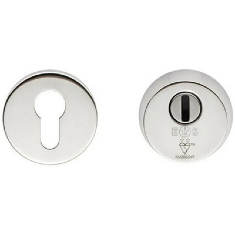 Image of Loops 2 Star Security Escutcheons Set Suits BS Euro Cylinder Locks Bright Steel Metallics unisex