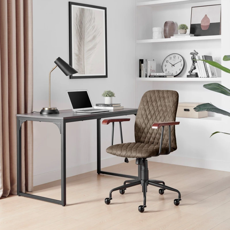 Image of FurnitureboxUK FurnitureboxUK Apres Warm Grey Faux Leather Office Chair Grey One Size Unisex 5056657198749