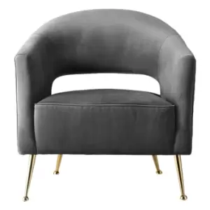 Image of Crossland Grove Royan Armchair Grey Velvet