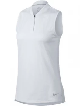 Image of Nike Golf Dry Sleeveless Blade Polo White