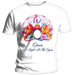 Image of Queen A Night At The Opera Mens White Medium T-Shirt
