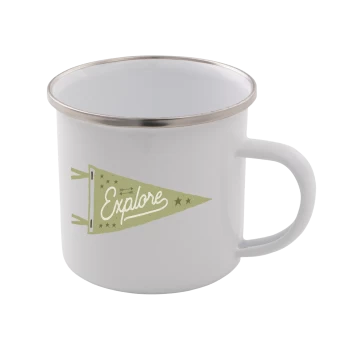Image of Explore Enamel Mug - White