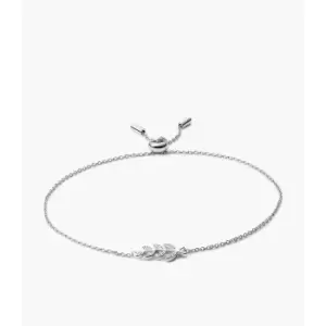 Image of Fossil Womens Elliott Olive Branch Sterling Bracelet - Silver