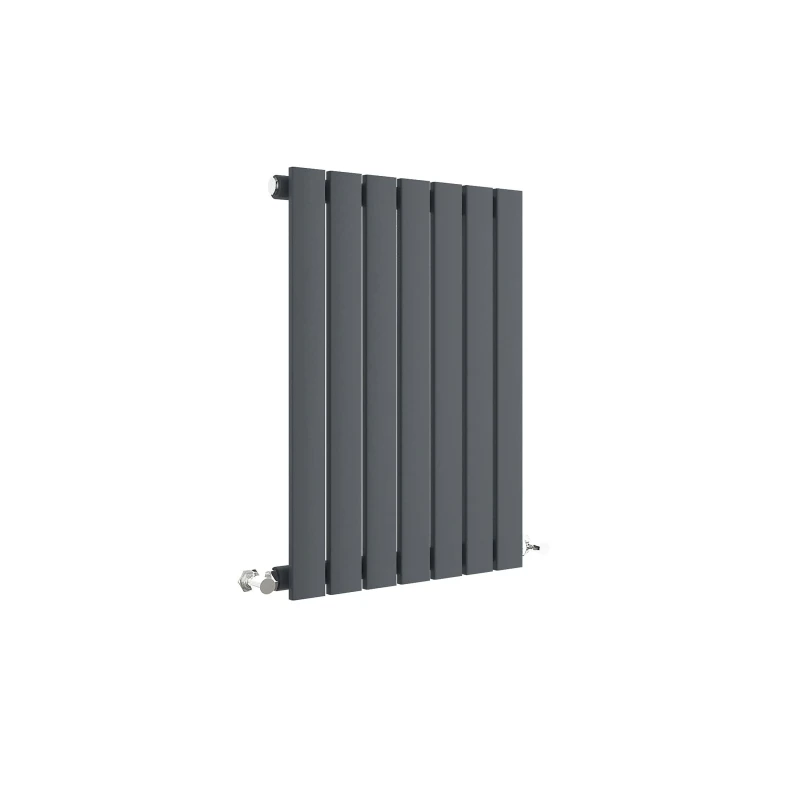 Image of Balterley Lucia Square Horizontal Single Panel Radiator 600mm x 412mm Anthracite in Grey Grey Unisex