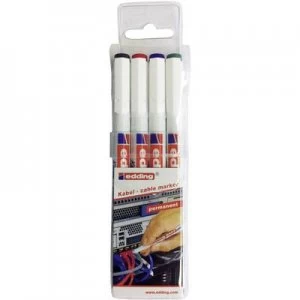 Image of Edding edding 8407 4-8407-4 Cable marker Black, Red, Blue, Green 0.3mm 4 pcs/pack