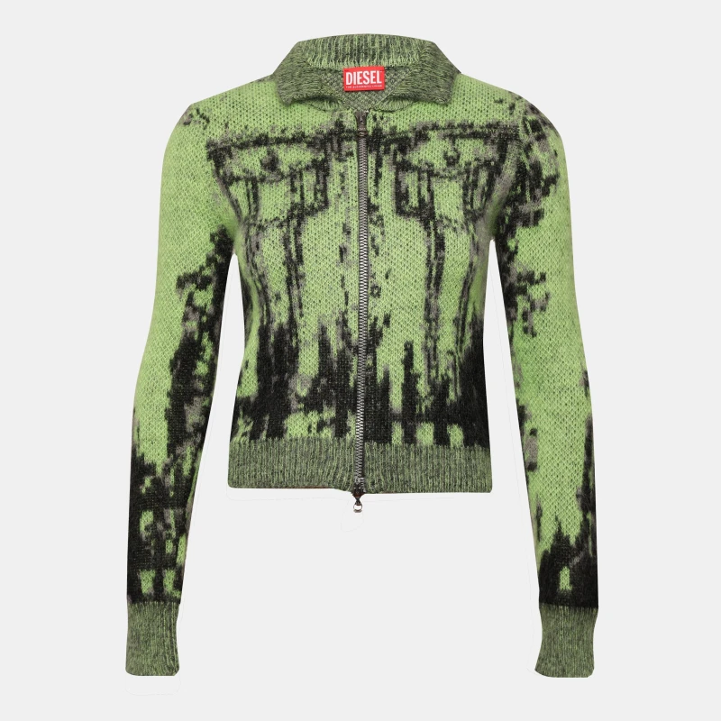 Image of Diesel Womens Taphos Maglia Cardigan Lime Pnch female 6