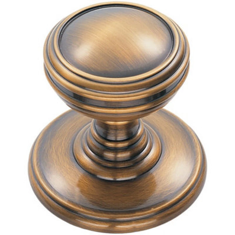 Image of Loops Ringed Tiered Cupboard Door Knob 25mm Diameter Bronze Cabinet Handle Multi unisex