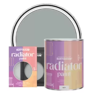 Image of Rust-Oleum Radiator Paint, Matt Finish - Pitch Grey - 750ml