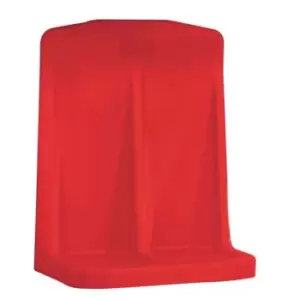 Image of Heavy-Duty Red Plastic Fire Extinguisher Stand for Two Extinguishers - 750 x 620 x 300mm