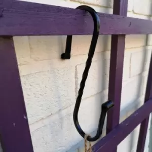 Image of 15cm Black Metal Twisted Design S Hook for Garden Wild Bird Feeders and Boxes - Tom Chambers