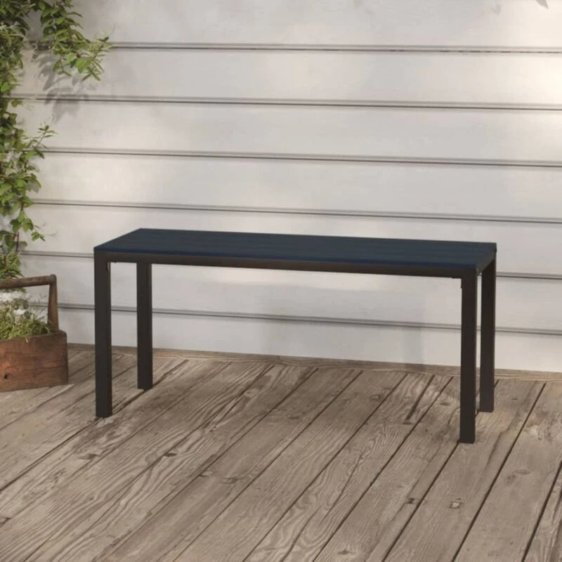 Image of VIDAXL vidaXL Garden Bench 110cm Steel and WPC Black 8720286662182