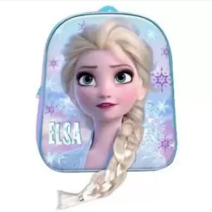 Image of Frozen Girls Elsa 3D Backpack (One Size) (Blue) - Blue