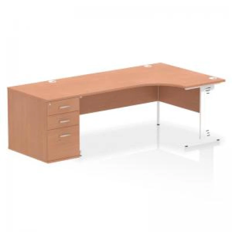 Image of Dynamic Office Solutions Impulse 1800mm Cable Managed Right Crescent Desk Workstation I004133