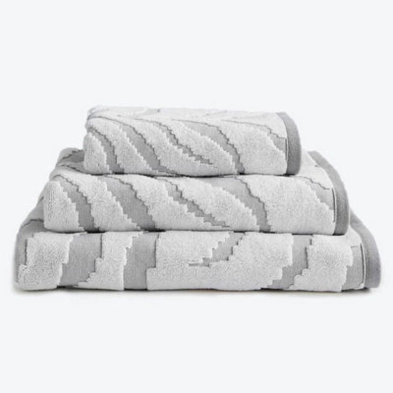 Image of Allure Bath Fashions Zebra Print Sculpted Bath Sheet - White/grey