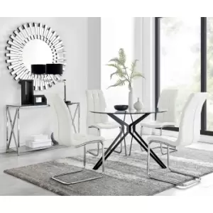 Image of Furniture Box Cascina Dining Table and 4 White Murano Chairs