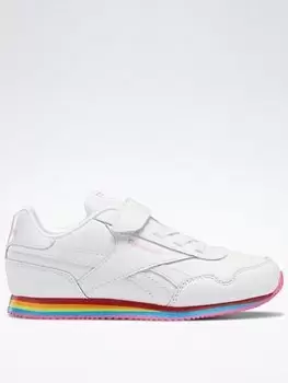 Image of Reebok Royal Cl Jog 3 1v Shoes, White/Pink, Size 1 Older