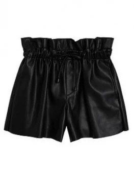Image of Mango Girls Pu Shorts - Black