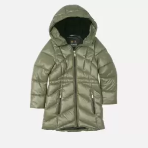 Image of Barbour International Girls Salta Quilt Jacket - Dusky Khaki - L (10-11 Years)