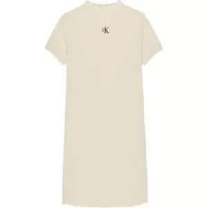 Image of Calvin Klein Jeans Light Crinkle Ss Dress - Cream