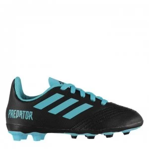 Image of adidas Predator 19.4 Childrens FG Football Boots - Black/Cyan
