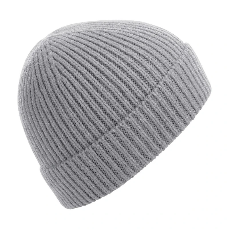 Image of Beechfield Beechfield Men Engineered Knit Ribbed Beanie in Light Grey Light Grey One Size Male 5059444183836