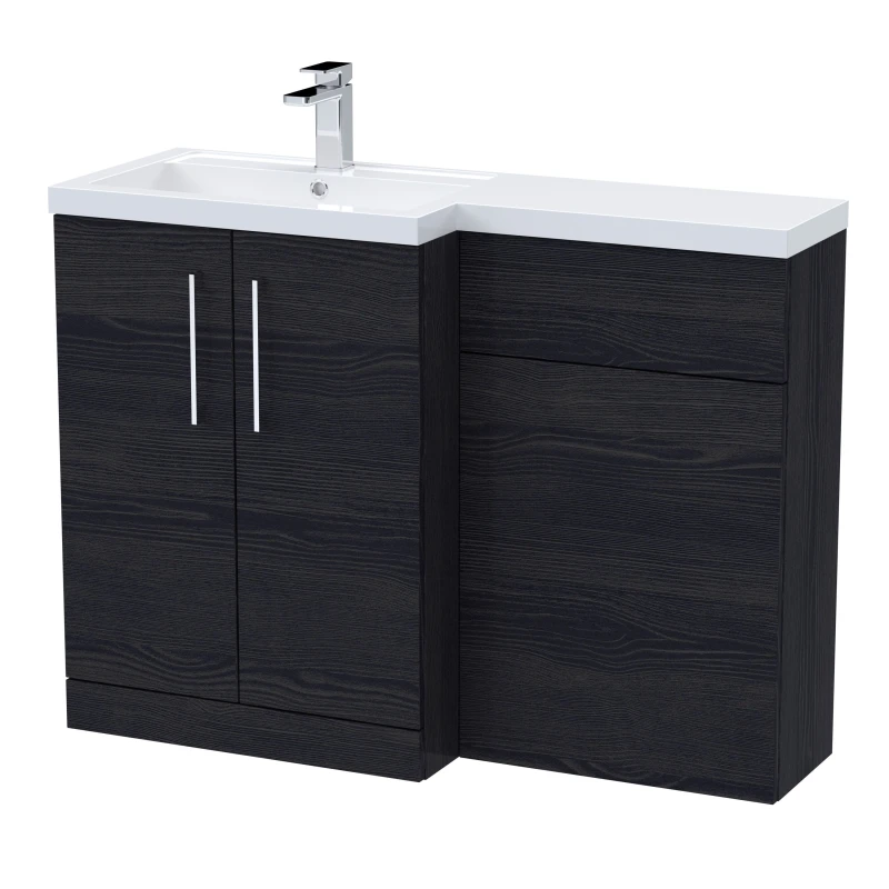 Image of Balterley Bathroom Vanity Basin & WC Unit Left Hand Charcoal Black 1100mm Black Unisex