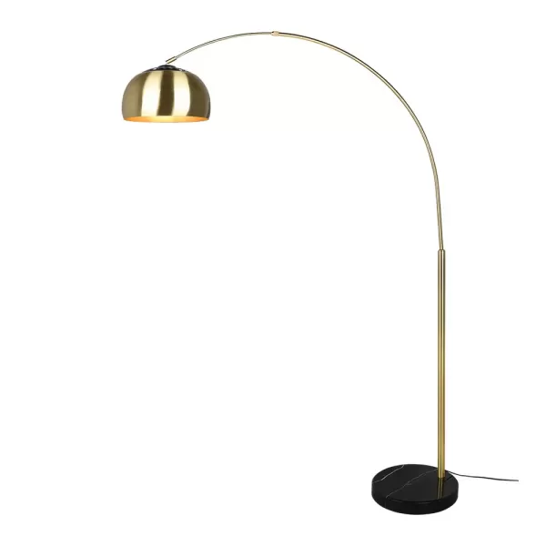 Image of Argentina Modern Arc Floor Lamp Brass Matt with Footswitch