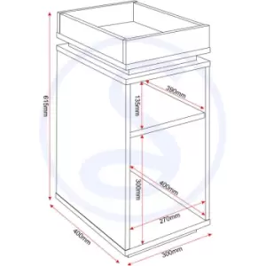 Image of Naples Storage Side Lamp Table Black and Pine Effect