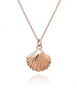 Image of By River By River Rose Gold Plated Sterling Silver Happy As A Clam Pendant Necklace