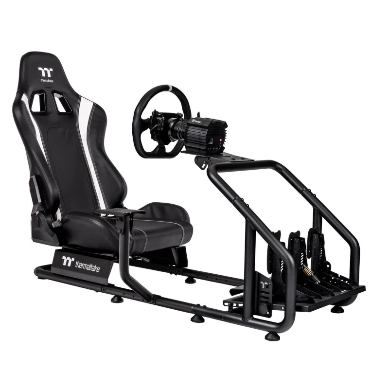 Image of Thermaltake GR300 Racing Simulator Cockpit - Black, Adjustable Driving Seat & Frame for PC / Console Racing Setups - GSC-R30-CPASBB-01