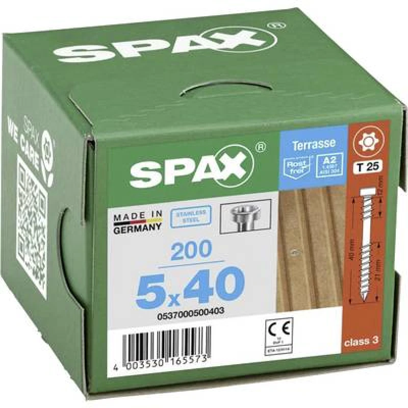 Image of SPAX SPAX 0537000500403 Wood screw 5mm 40 mm T-Star Plus Stainless steel A2 200 pc(s) 0537000500403
