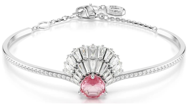 Image of Idyllia Pink Rhodium Plated Shell Bangle 5680298