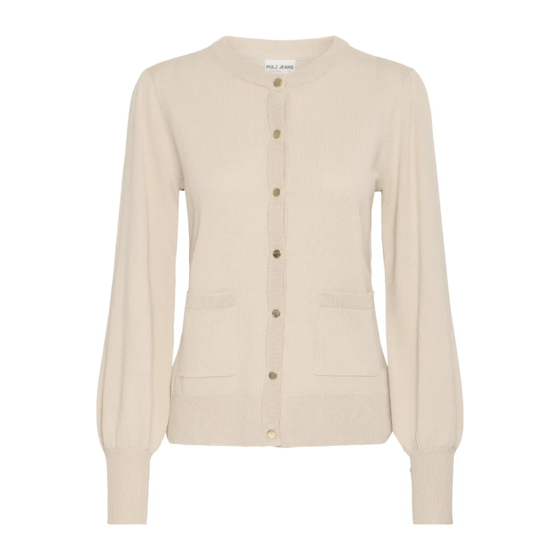 Image of Pulz Jeans Womens long-sleeved cardigan Pulz Jeans Sara Beige Female XL