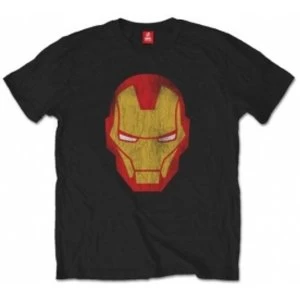 Image of Avengers Iron Man Distressed Blk TS: Medium