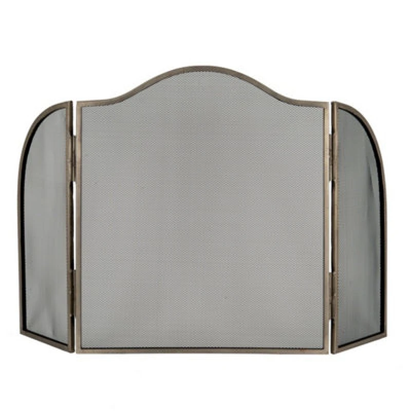 Image of Hill Interiors Antiqued Fire Screen - Metal - L3 X W65 X H65cm - Silver