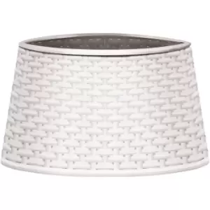 Image of St Helens Christmas Tree Skirt Rattan Style - White