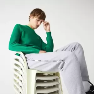 Image of Lacoste Mens Branded Bands Skinny Fleece Joggers Size 10 - 5XL Grey Chine