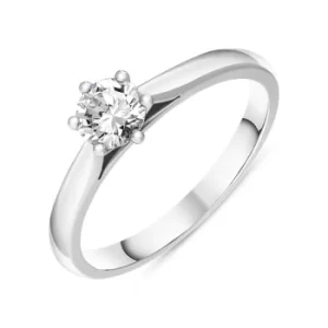 Image of Platinum 0.40ct Diamond Round Brilliant Cut Six Claw Wed Fit Solitaire Ring