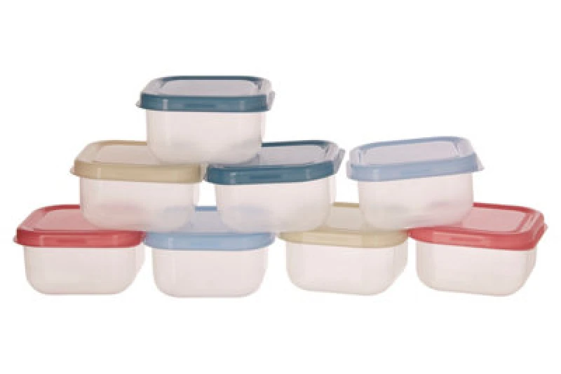 Image of Premier Housewares Set of 8 Multicolour Mini Storage Containers Clear