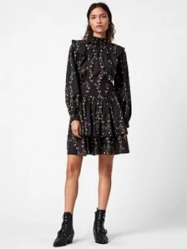 Image of Allsaints All Saints High Neck Printed Dress