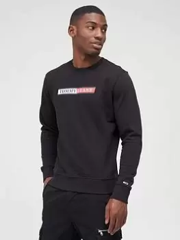 Image of Tommy Jeans Tjm Reg Essential Graphic Sweatshirt, Black, Size XS, Men