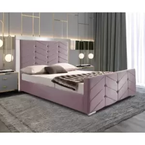 Image of Marisa Bed Small Double Plush Velvet Pink