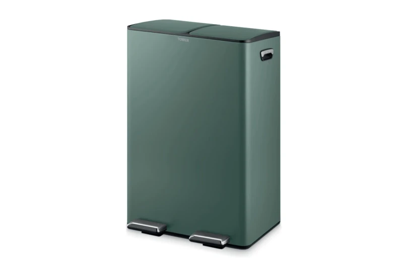 Image of Tower 60L Recycling Pedal Bin Bins Medium Green 72381415390
