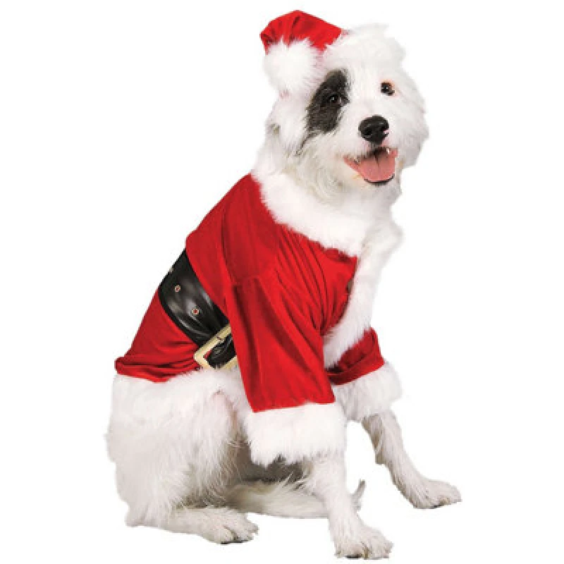 Image of Bristol Novelty Santa Claus Dog Costume Red/white/black (S)
