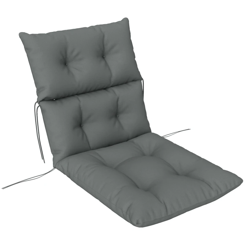 Image of Outsunny Adirondack Chair Cushion Rocking Chair Cushion w/ Ties, Light Grey Light Grey