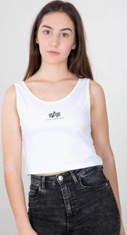 Image of Alpha Industries Basic Crop SL Ladies Tank Top, white, Size M for Women