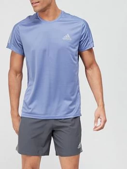 Image of adidas Own The Run T-Shirt - Violet, Violet, Size 2XL, Men