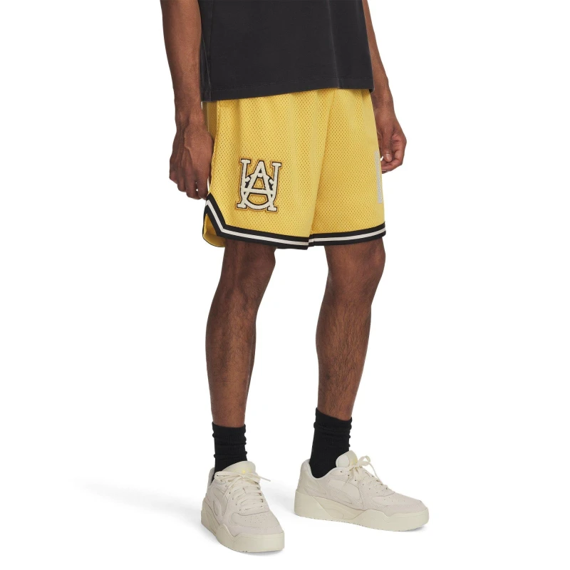 Image of Under Armour Mens Hoops Basketball Shorts Yellow male S